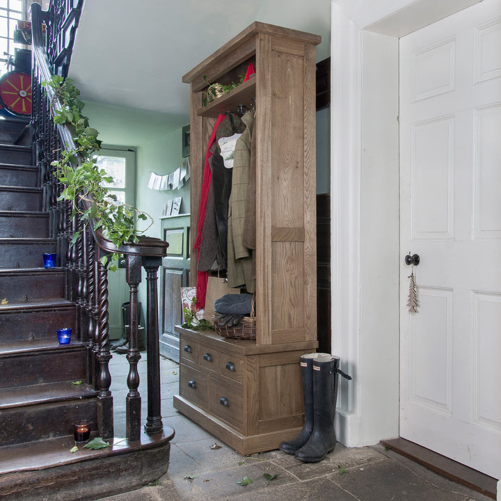 Solid Oak Hallway Storage