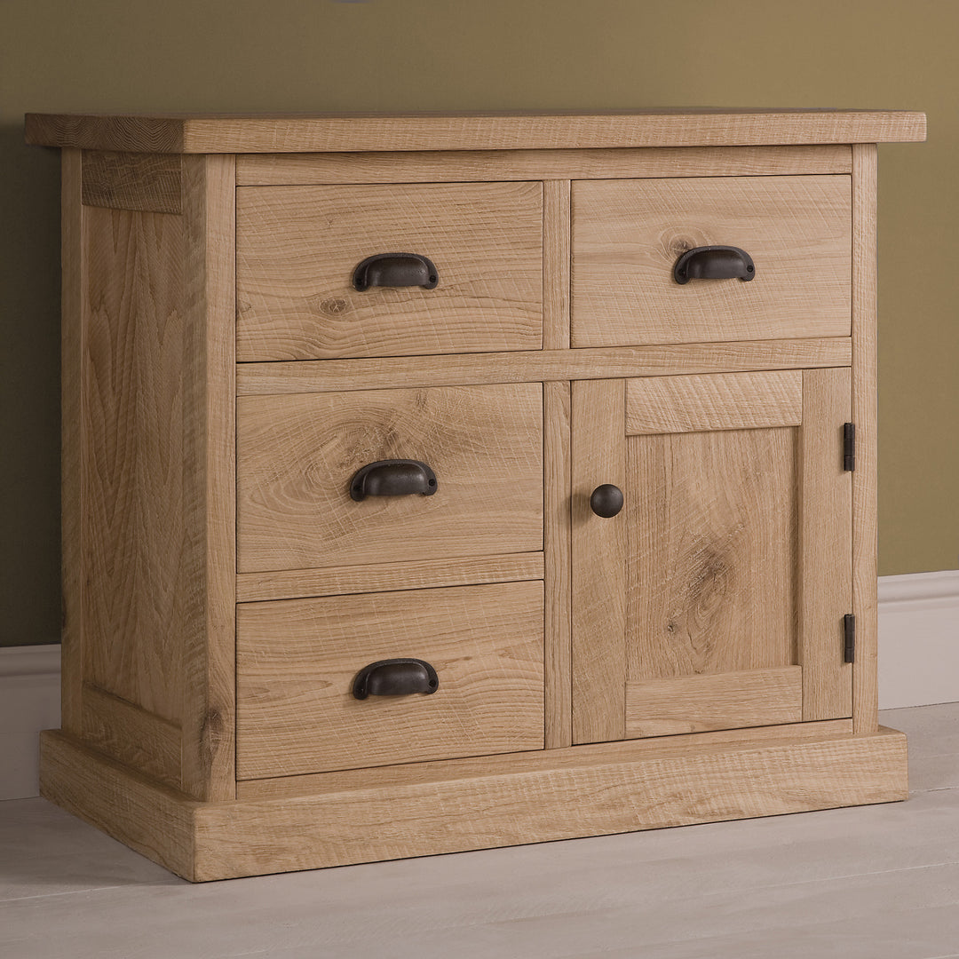 Oak 3-4 Drawer with Cupboard or Shelf