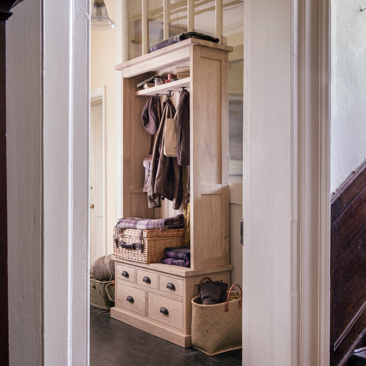 solid oak hallway storage