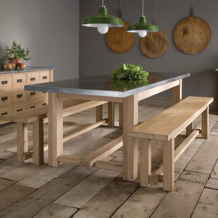 Zinc and Oak Dining Table