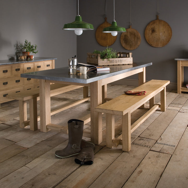 Zinc and Oak Dining Table