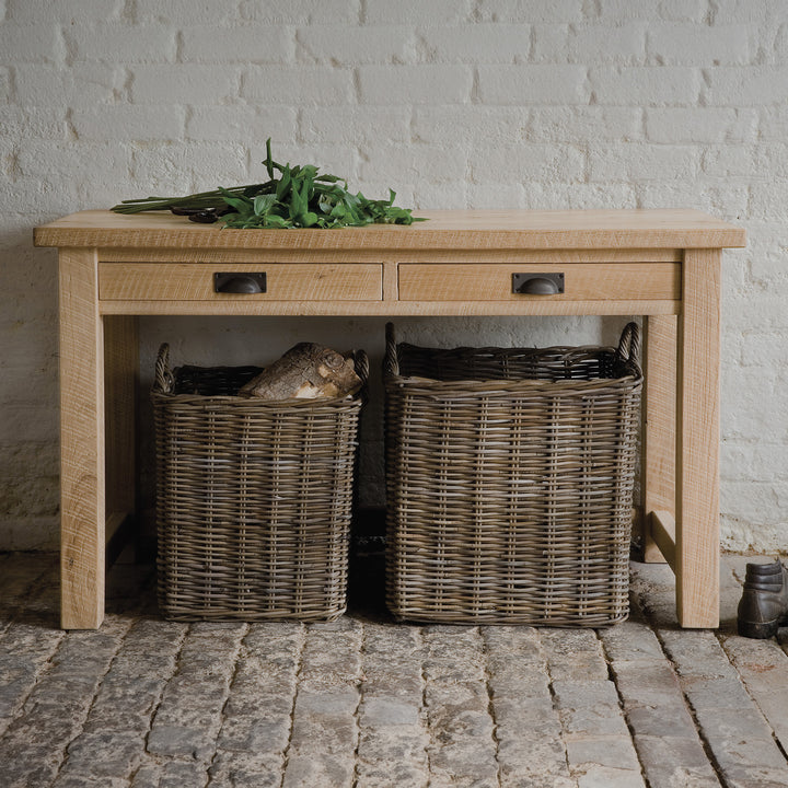 Solid Oak Hallway Console Table