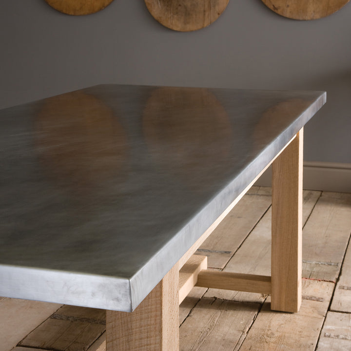 Zinc and Oak Dining Table