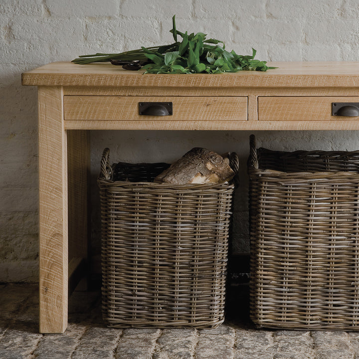 Solid Oak Hallway Console Table