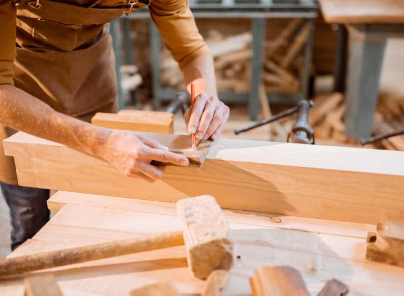 bespoke dining table in the workshop