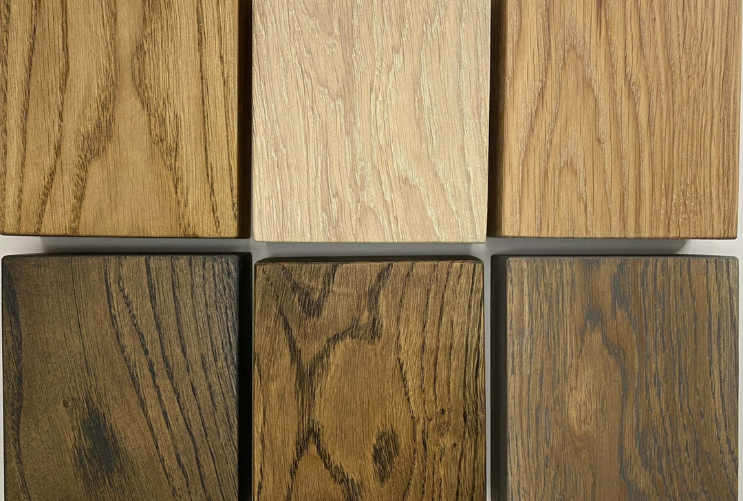 solid oak samples in multiple finishes