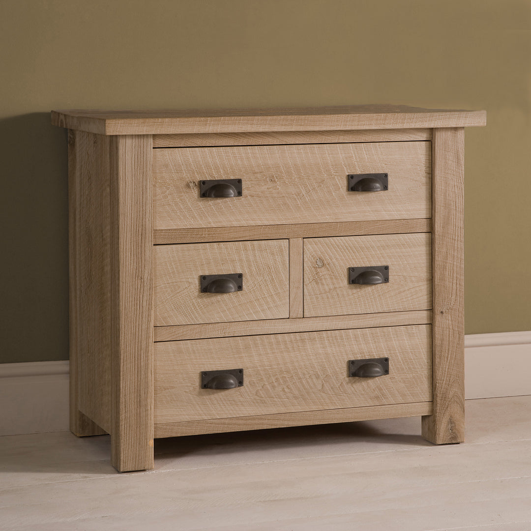 Solid Oak 4 Drawer Chest