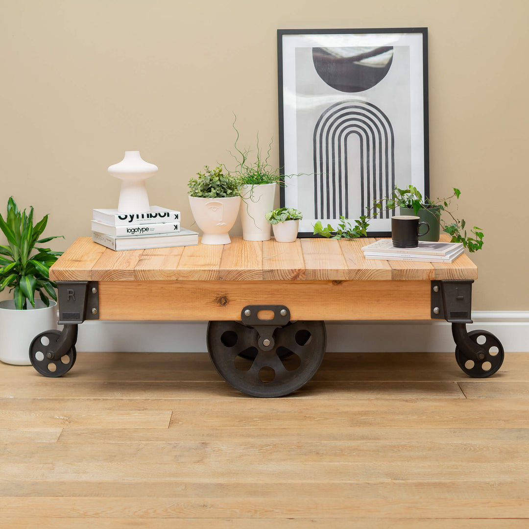 industrial factory cart coffee table