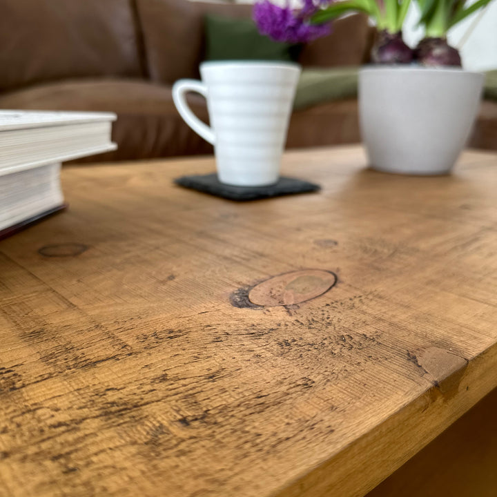 Rustic Wood Coffee Table with Hair Pin Legs