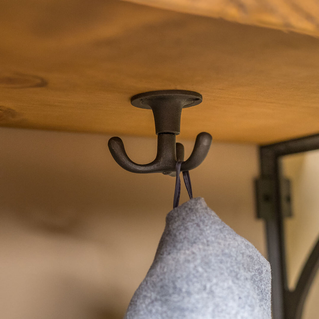 Rustic Wood Coat Hanger Shelf