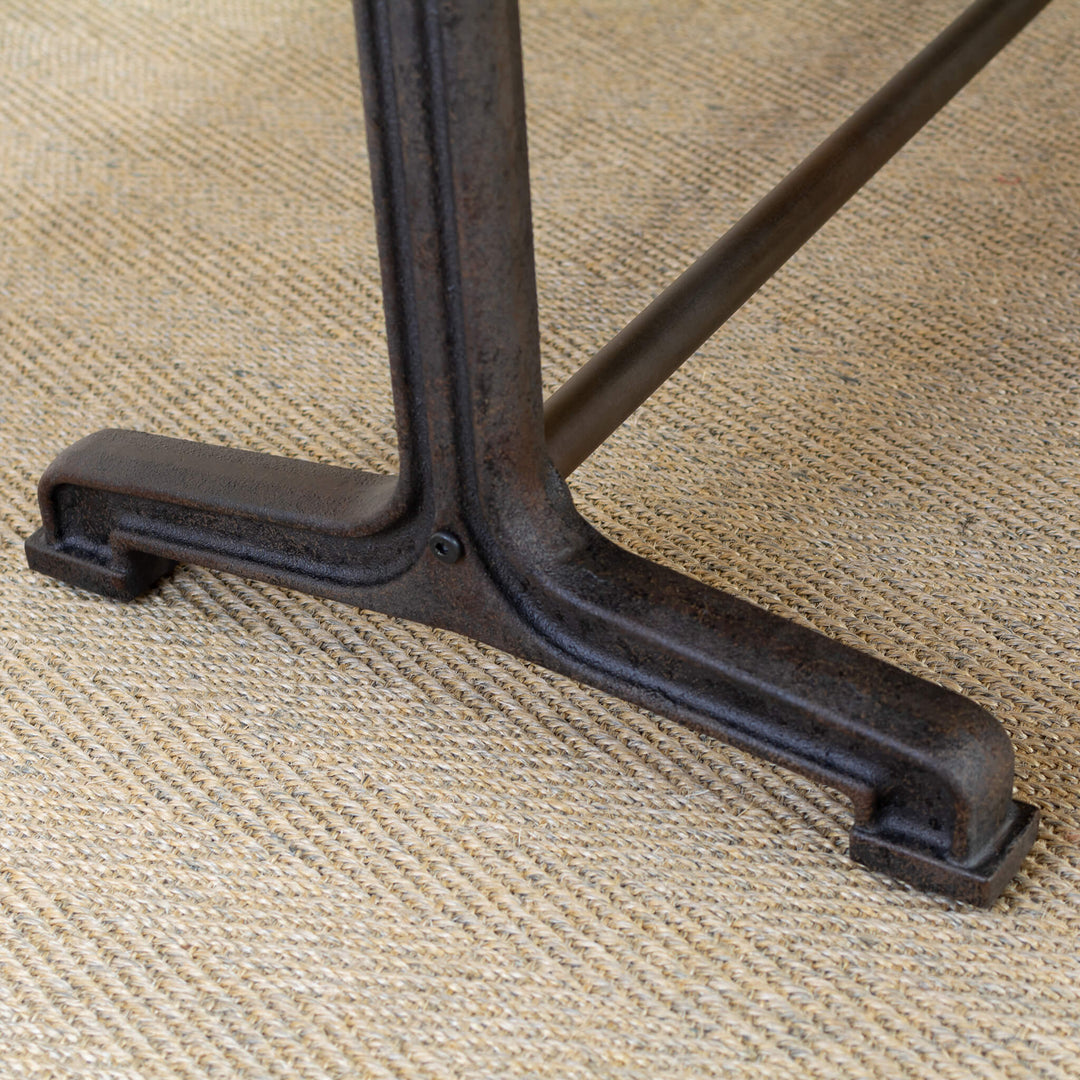 Wooden Dining Table with Industrial Metal Base