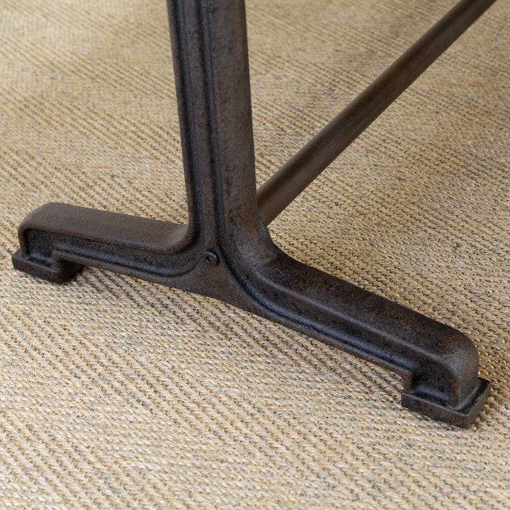 Wooden Dining Table with Industrial Metal Base